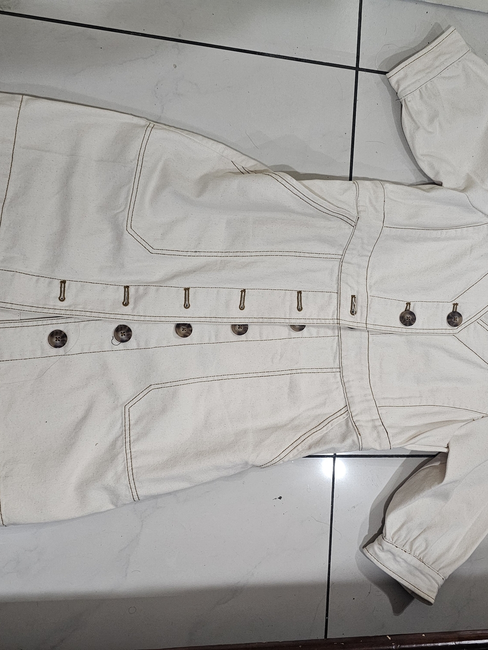 Women's Cream Button-Tory Burch Dress